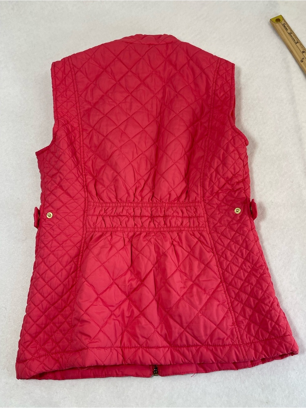 C’ESTTOI Pink Quilted Vest Women’s Small Gold Zip Lightweight Fall Jacket - Picture 9 of 9